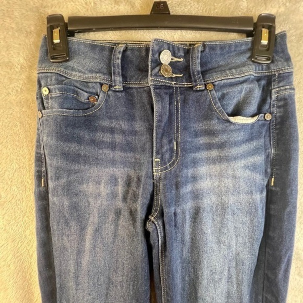 Indigo Rein S 27/27 Dark Wash Skinny Jeans Blue Mid Rise Y2K Indie Sleaze Preppy